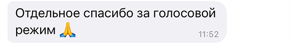 Отдельное спасибо за голосовой режим 🙏
